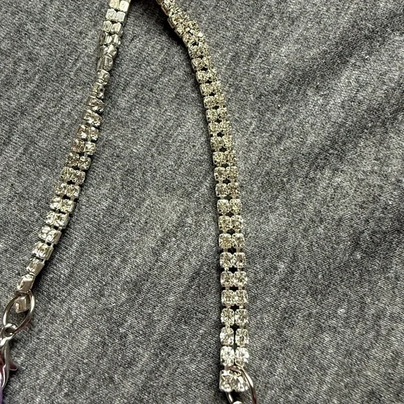 Purple/Lavender Satin Corset Crop Top with Jeweled Chain Straps - Picture 5 of 5